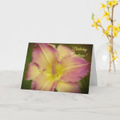 Lily Flower Roze en Gele Verjaardag Kaart (Gele Bloem)
