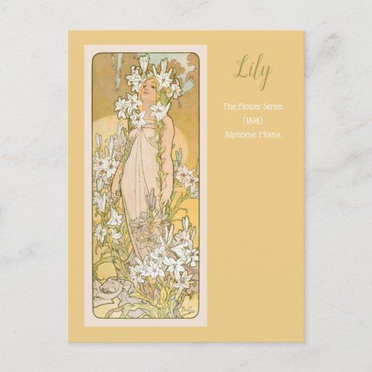 Lily Flower Series Alphonse Mucha Briefkaart (Voorkant)