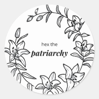 Lily Flower Sticker met "Hex het Patriarchaat"