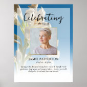 Lily Flower Viering van het Leven Foto Begrafenis Poster (Voorkant)