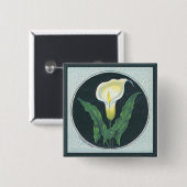 Lily Flower Vierkante Button 5,1 Cm (Voorkant /achterkant)