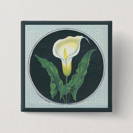  Lily Flower Vierkante Button 5,1 Cm (Voorkant)