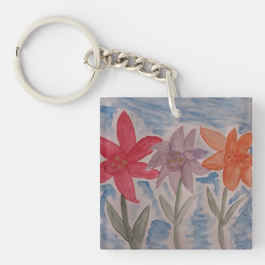 Lily Flowers Acrylic Key Ring Sleutelhanger (voorkant)