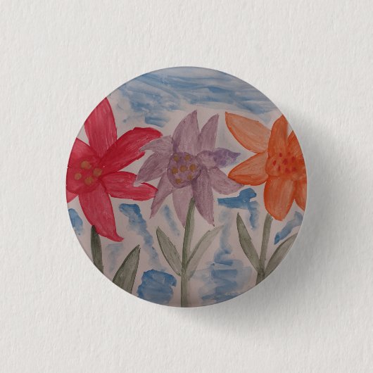 Lily Flowers Badge Ronde Button 3,2 Cm (Voorkant)