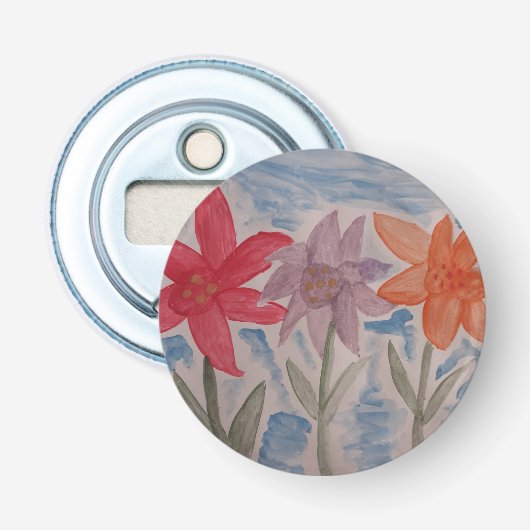 Lily Flowers Button Bottle Open Flesopener (Voorkant)