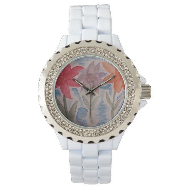Lily Flowers Horloge (Voorkant)