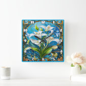 Lily Flowers in bloemontwerp Vierkante Klok (Huis)