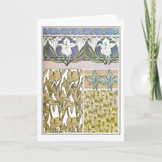 Lily Flowers of Art Nouveau Style, Mucha Kaart (Voorkant)