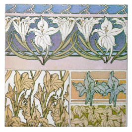 Lily Flowers of Art Nouveau Style, Mucha Tegeltje