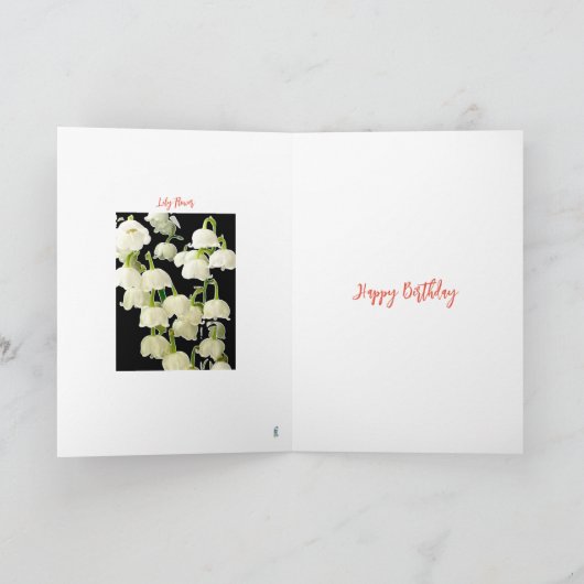 LILY FLOWERS PHOTO BIRTHDAY CARD KAART (Binnen)