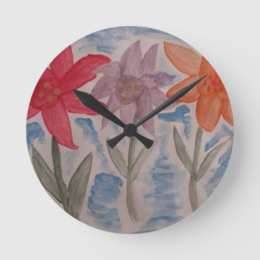 Lily Flowers Ronde Klok (Voorkant)