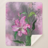 Lily Flowers Sherpa Blanket Deken (Voorkant)