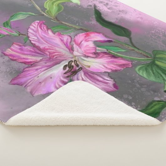 Lily Flowers Sherpa Blanket Deken (3/4)