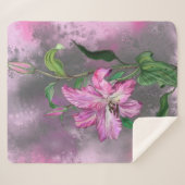 Lily Flowers Sherpa Blanket Deken (Voorkant (horizontaal))