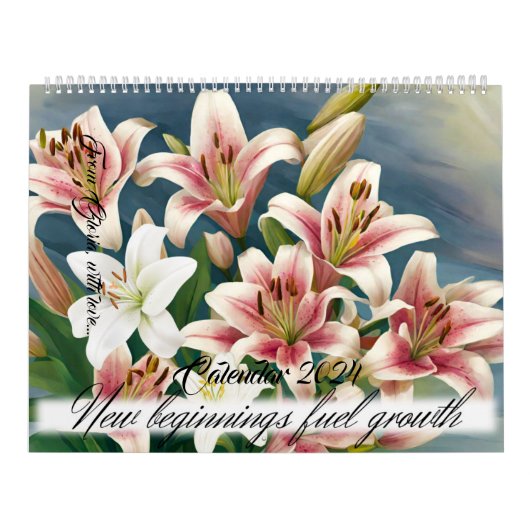 Lily Flowers Tijger Lily Calla Roze Lelies Kalender (Hoes)