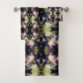 Lily Flowers Zwart-wit Gedeeltelijk Abstract Bad Handdoek (Insitu)