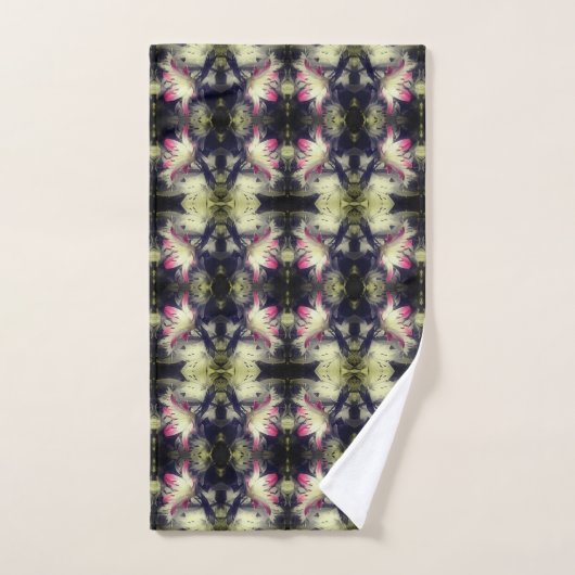 Lily Flowers Zwart-wit Gedeeltelijk Abstract Bad Handdoek (Handdoek)