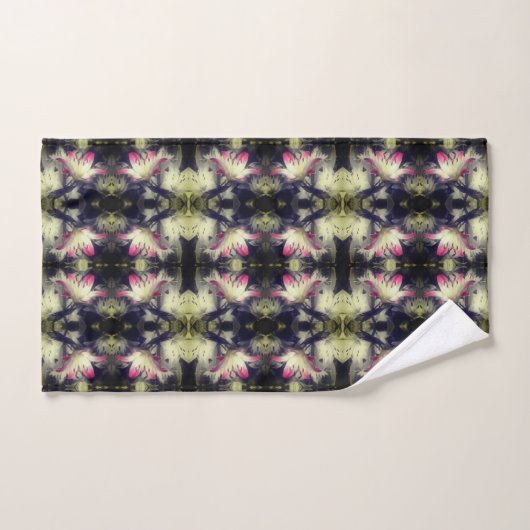Lily Flowers Zwart-wit Gedeeltelijk Abstract Bad Handdoek (Handdoek)