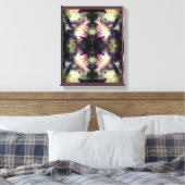 Lily Flowers Zwart-wit Gedeeltelijk Abstract Canvas Afdruk (Insitu (Slaapkamer))