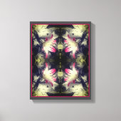 Lily Flowers Zwart-wit Gedeeltelijk Abstract Canvas Afdruk (Voorkant)