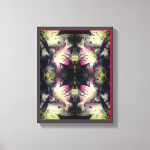 Lily Flowers Zwart-wit Gedeeltelijk Abstract Canvas Afdruk