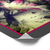 Lily Flowers Zwart-wit Gedeeltelijk Abstract Poster (Hoek)