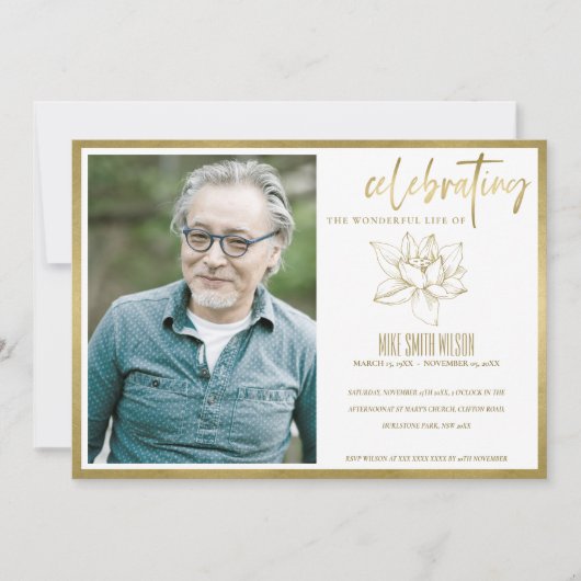 LILY FOTO CELEBRATING LIFE MEMORIAL SERVICEKAART BEDANKKAART (Voorkant)