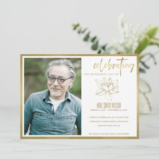 LILY FOTO CELEBRATING LIFE MEMORIAL SERVICEKAART BEDANKKAART (Staand voorkant)