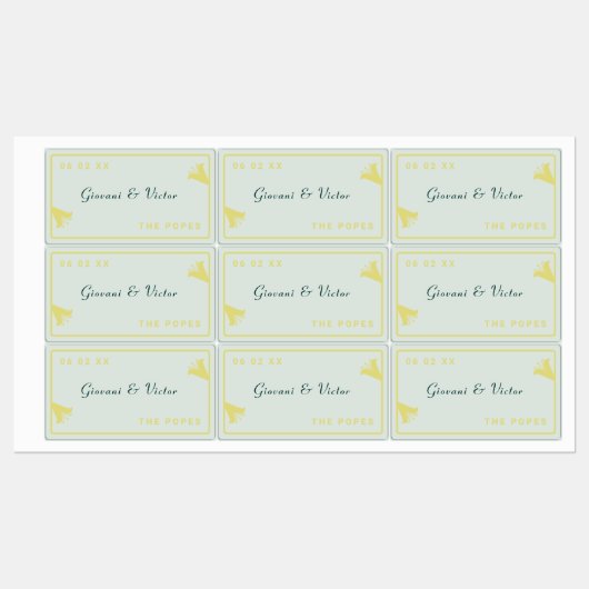 Lily Frame Wedding Favor Labels (Vel)