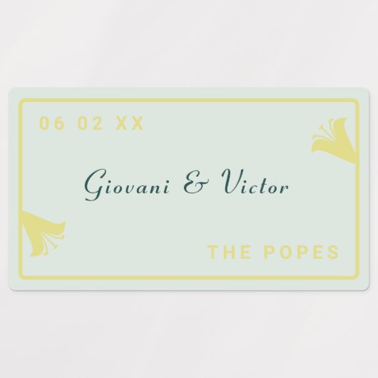 Lily Frame Wedding Favor Labels (Design 1)