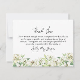 Lily Funeral Thank You Note Card Bereavement Bedankkaart