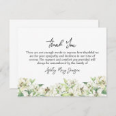 Lily Funeral Thank You Note Card Bereavement Bedankkaart (Voorkant / Achterkant)