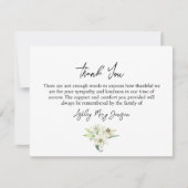 Lily Funeral Thank You Note Card Bereavement Bedankkaart (Voorkant)