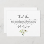 Lily Funeral Thank You Note Card Bereavement Bedankkaart (Voorkant / Achterkant)