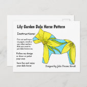 Lily Garden Dala Horse Pattern om te delen Feestdagenkaart (Voorkant / Achterkant)
