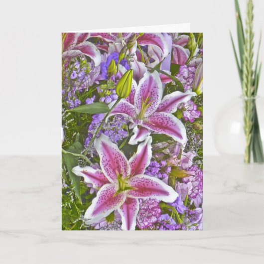 Lily Garden Floral Blank Note Kaart (Voorkant)