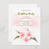 Lily Garden verjaardagsfeestje uitnodiging (Voorkant / Achterkant)