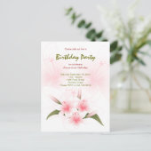 Lily Garden verjaardagsfeestje uitnodiging (Staand voorkant)