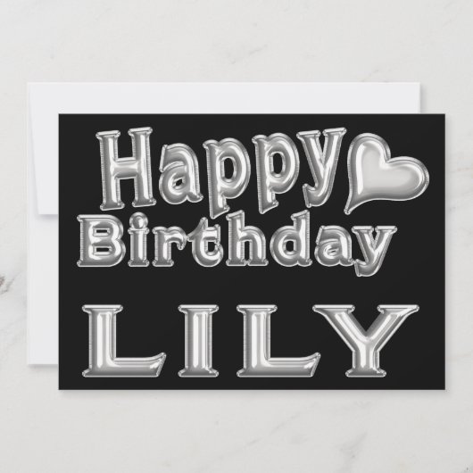 Lily Happy Birthday Karte Grußkarte mit Herz Kaart (Voorkant)