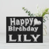 Lily Happy Birthday Karte Grußkarte mit Herz Kaart (Staand voorkant)