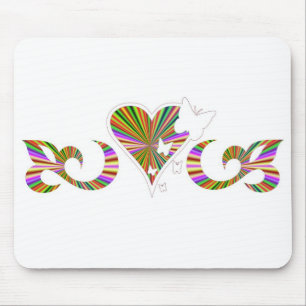 Lily Heart en Butterfy - regenbowart Muismat