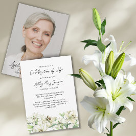 Lily-herdenking foto rouwplechtigheid kaart
