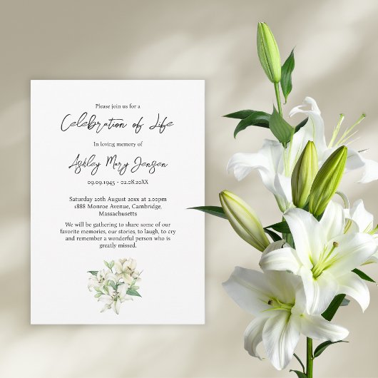 Lily-herdenkingsdienst Kaart