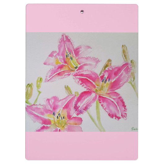 Lily in roze Waterverf schilderende lium Klembord (Achterkant)