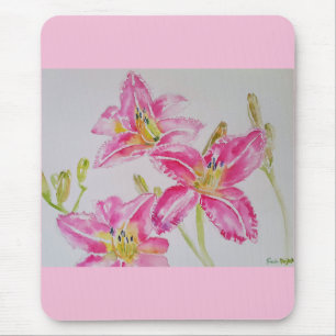  Lily in roze Waterverf schilderende lium Muismat
