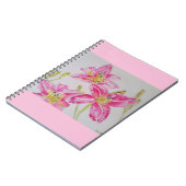 Lily in roze Waterverf schilderende lium Notitieboek (Linkerzijde)