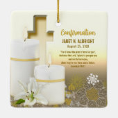 Lily Kaars Kruis Keramisch Ornament (Achterkant)