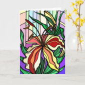 Lily-kaart van glas kaart (Gele Bloem)