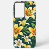 Lily kleurrijke bloem patroon samsung galaxy hoesje (Achterkant)