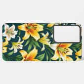 Lily kleurrijke bloem patroon samsung galaxy hoesje (Linkerkant)